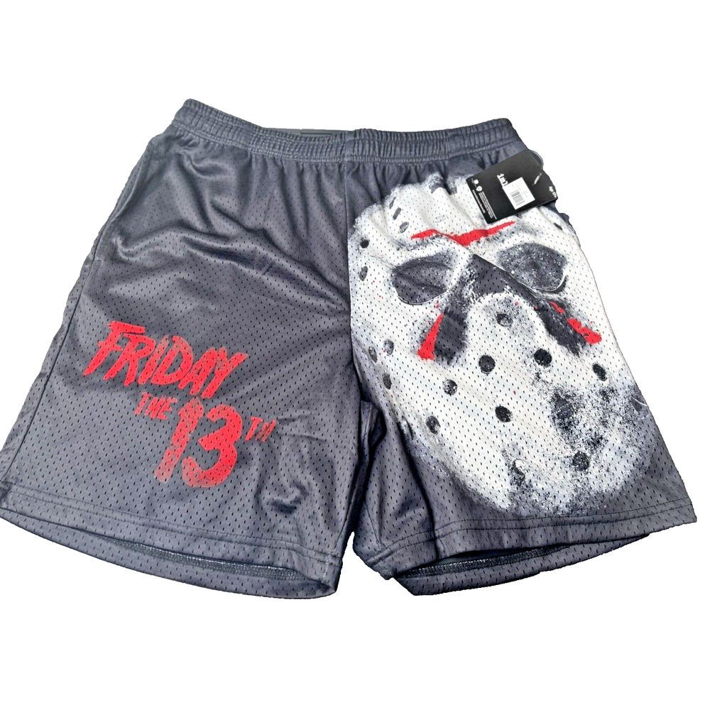 Friday The 13th Mens' Movie Film Jason Mask Horror Fabric Shorts‎ Size M Medium